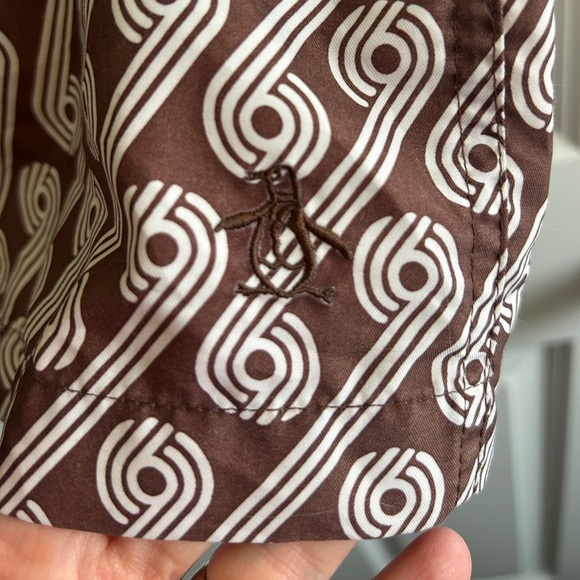 GUC Penguin brand swim trunks with liner, size 32. Drawstring waist. Velcro fly. - Picture 5 of 12